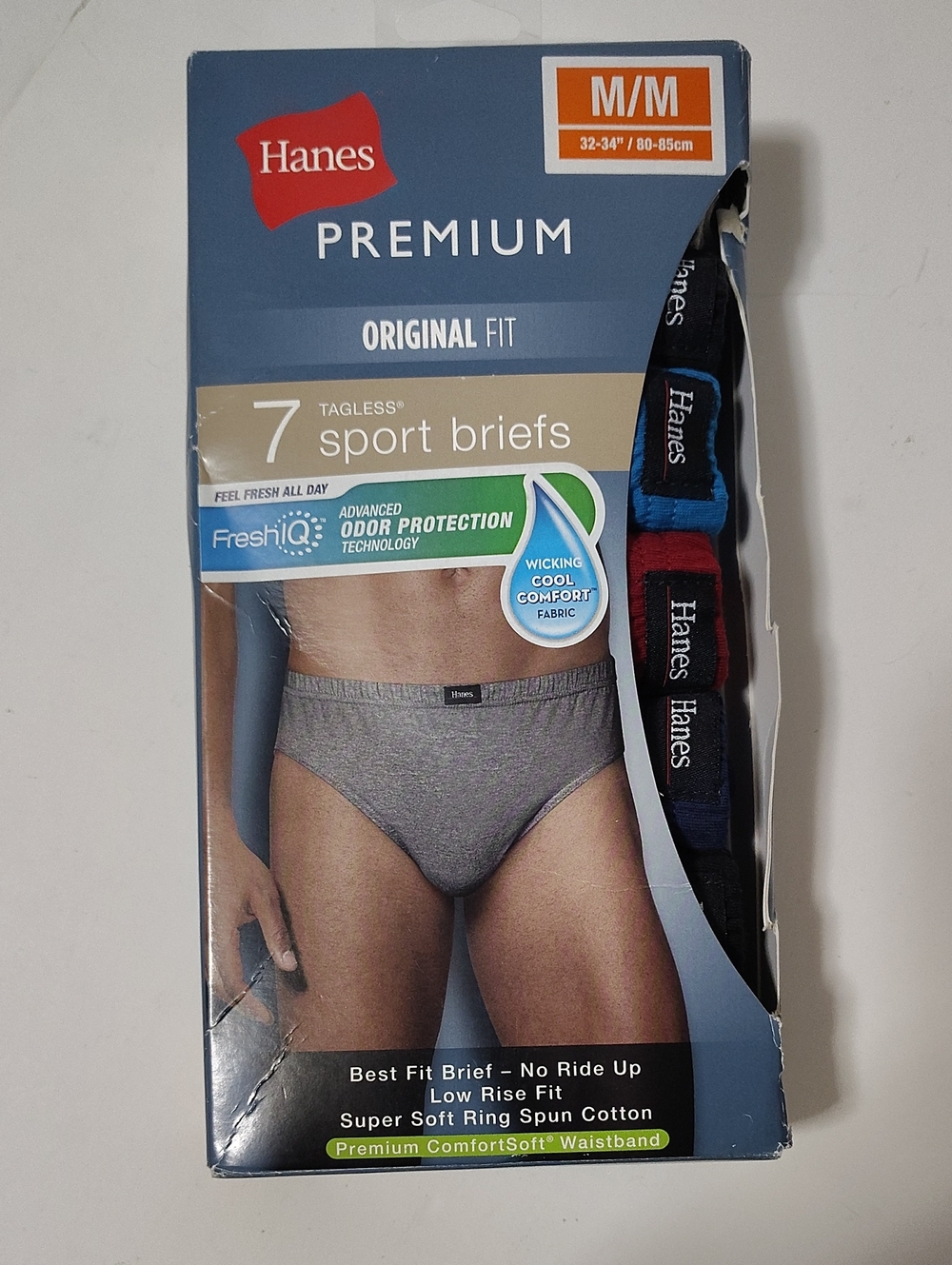 Hanes Premium Original Fit Men's Sport Briefs - 7 Pack - Size M 32-34